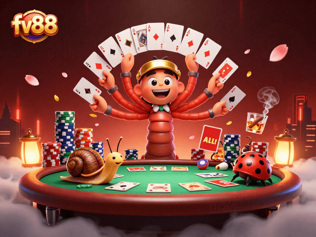 Engage with fv88 as a millipede dealer dazzles at the poker table.