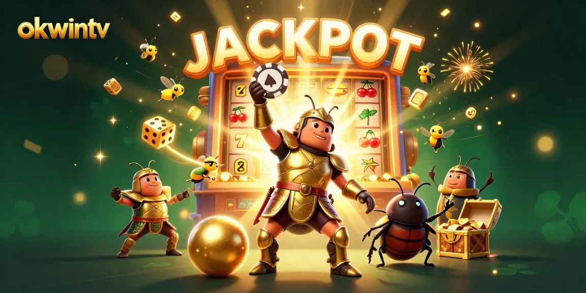 Play at OKWINTV and win big as the hercules beetle celebrates jackpot wins!