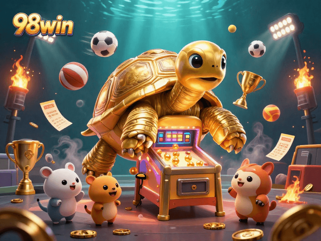 Enjoy thrilling gameplay at 98win with a lively scene featuring exciting sports betting and games.