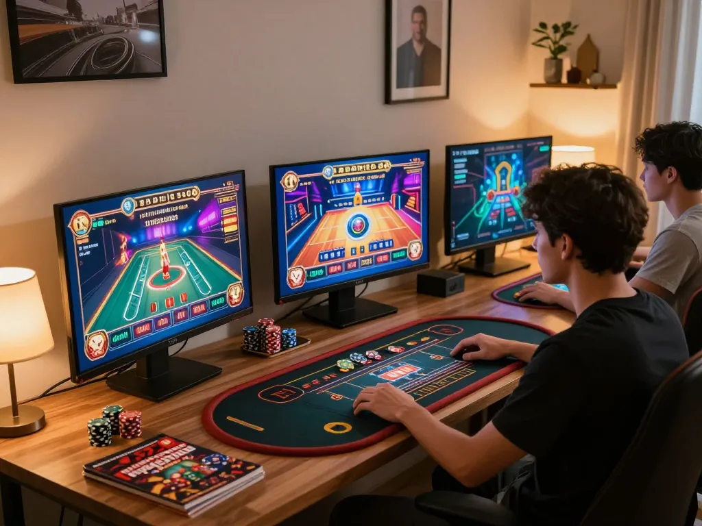 Engaged player experiencing thrilling online gambling at Vipwin with vibrant gaming screens