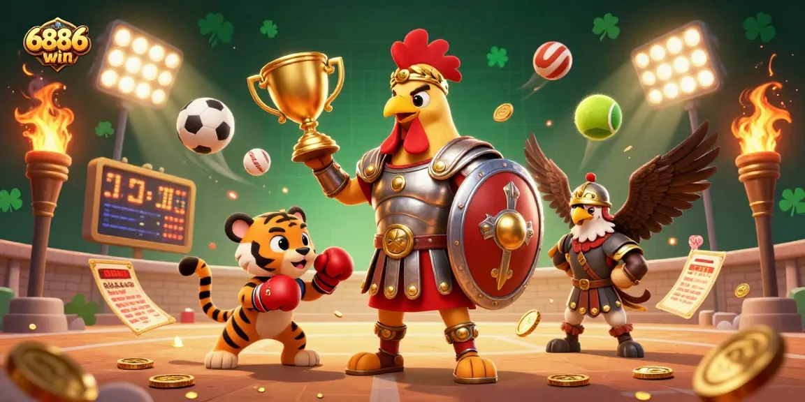 Join the excitement at 6886win with our dynamic betting action featuring animated game elements.