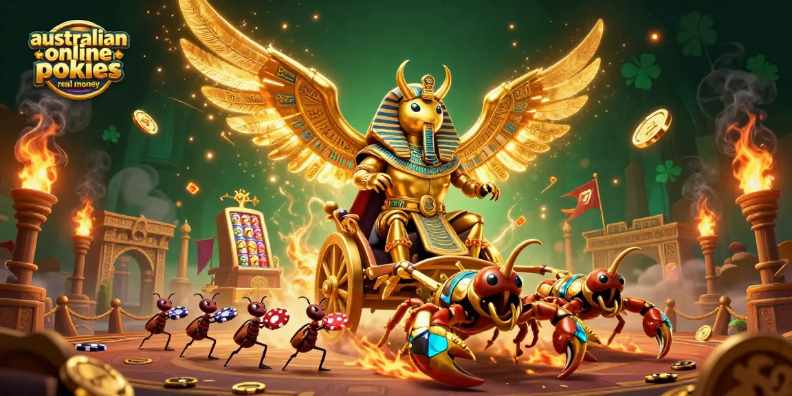 Experience australian online pokies real money with vibrant slot machines and dynamic characters in action.