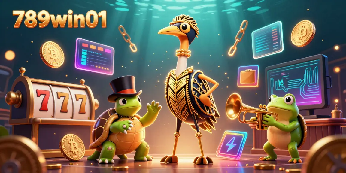 Engage in rich gaming at 789win01 featuring vibrant characters and slot reels amidst a festive underwater backdrop.