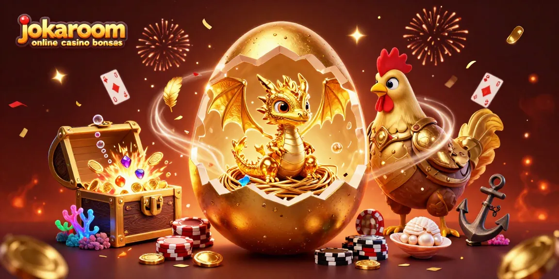 Experience jokaroom online casino bonuses while enjoying vibrant gaming elements in this festive illustration.