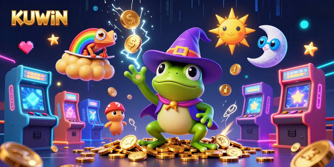 KUWIN players enjoying a vibrant 3D gaming experience with golden coins swirling around in an exciting casino atmosphere.