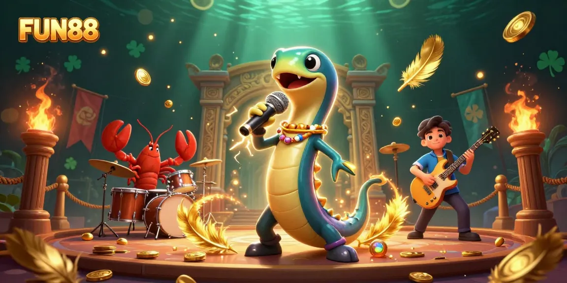 Experience thrilling gameplay at FUN88 with vibrant casino characters in a lavish underwater stage.