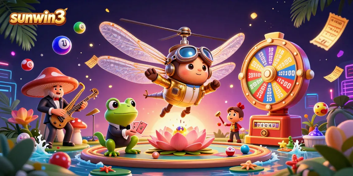 Experience thrilling gameplay with sunwin3 as a dragonfly pilot in a vibrant lily pad casino